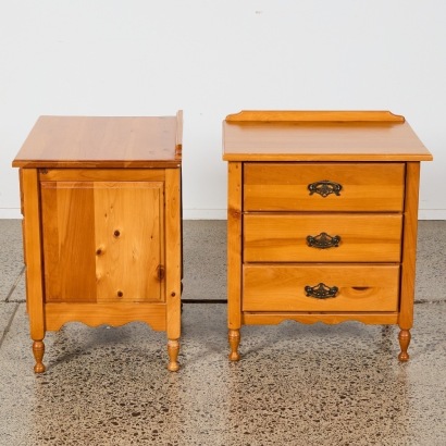 A Pair of Bedsides in Oregon Pine
