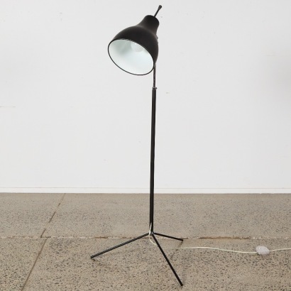 A Black Lamp with Tripod Base