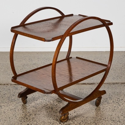 An Art Deco Oak Drinks Trolley