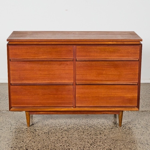 A Sleek Mid-Century Teak Lowboy