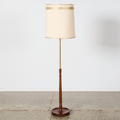 A Wood Turned Floor Lamp