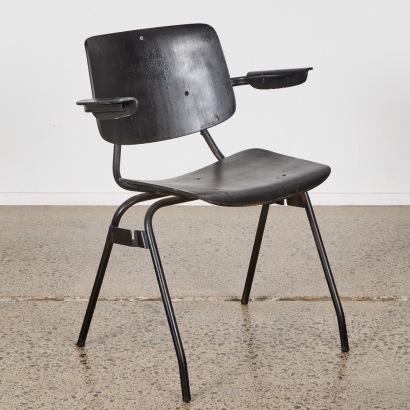 A Mid-Century Plywood and Steel Chair