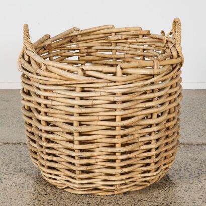 A Large Vintage Cane Basket