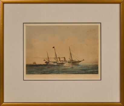 Royal Yacht Osbourne John B. Day Coloured Lithograph