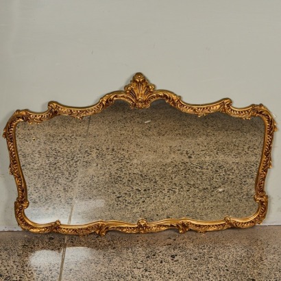 A Large Antique Gilt Mantle Mirror