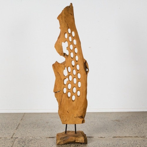 A Large Decorative Teak Carving
