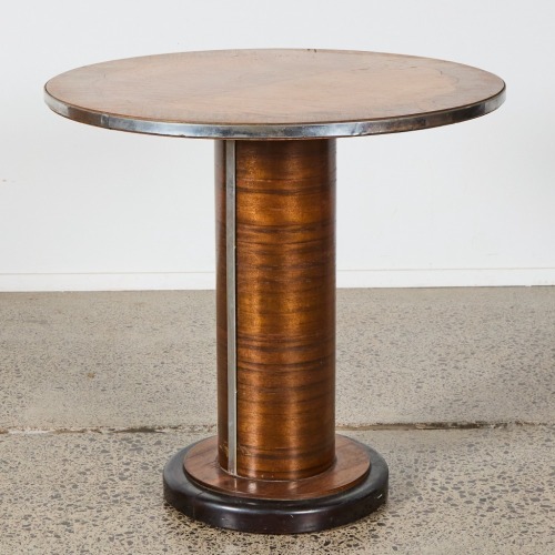 An Art Deco Blurred Walnut Table