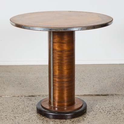 An Art Deco Blurred Walnut Table