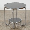 An Art Deco Chrome And Black Glass Table