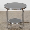 An Art Deco Chrome And Black Glass Table - 2
