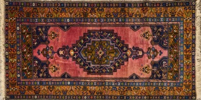 A Hand-Knotted Vintage Afghan Baluch Rug