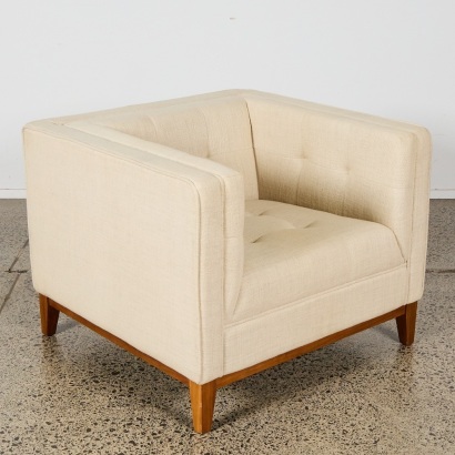 A Gus Linen Armchair