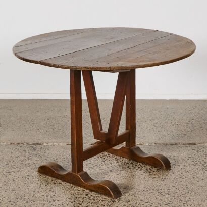 A European Flip-Top Wine Tasting Oak Table