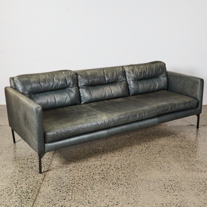 Danish Style Mid Century Leather Sofa