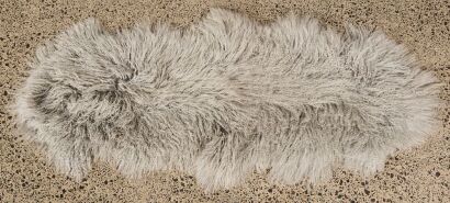 A Large Grey Tibetan Lamb Rug