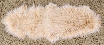 A Large Oatmeal Tibetan Lamb Rug