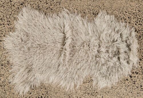 A Grey Tibetan Lamb Rug