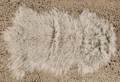 A Grey Tibetan Lamb Rug