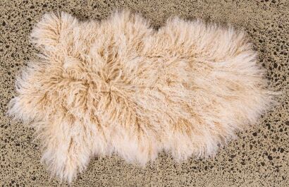 An Oatmeal Tibetan Lamb Rug