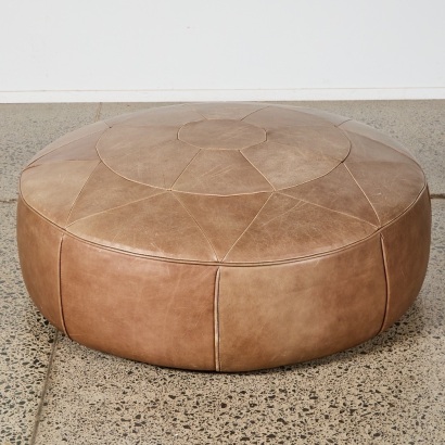 A Leather Moroccan Ottoman