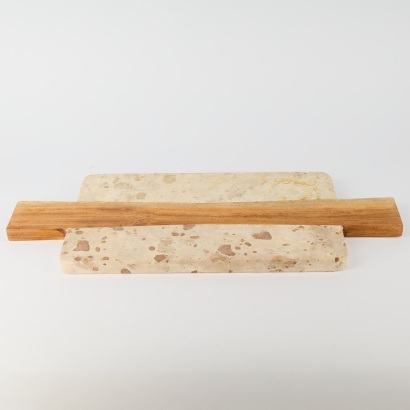 A Marble and Wood Chopping Board