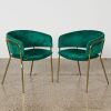 A Pair of Green Velvet Chairs