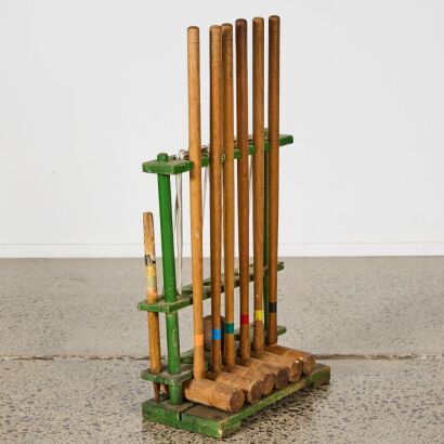 A Vintage Croquet Set