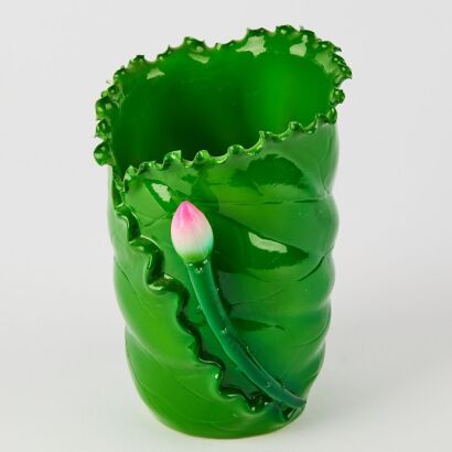 A Handmade Asian Lotus Vase