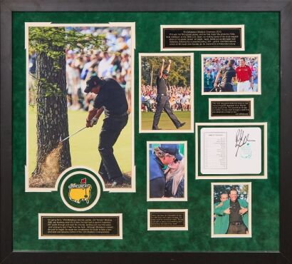 A Collection of Framed Items of Phil Mickelson, 2010 Masters Champion