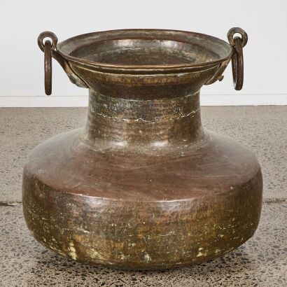 A Large Antique The Bombay Brass Vase