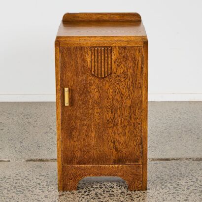 An Art Deco Oak Bedside Cabinet