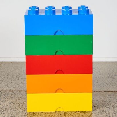 Five Large Stackable Lego Containers