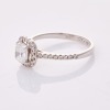 18ct White Gold, Modern, .78ct Cushion Cut Diamond / .29ct Diamond Halo Ring, GIA Certified - 2