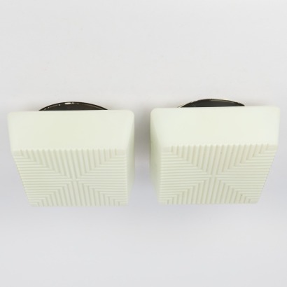 A Pair of Opaline Ceiling Lamps Czech Republic c. 1960s
