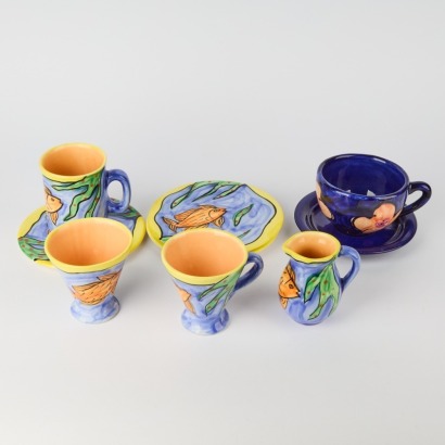 An Assorted Collection of Christine Harris Hand Painted Pottery