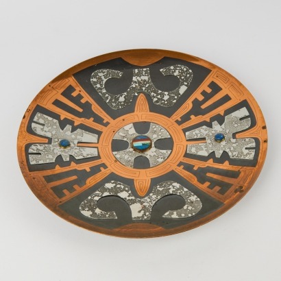 A Chilean Copper Art Plate, c. 1970