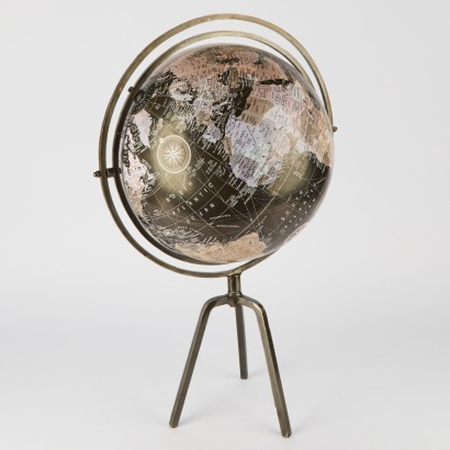 A Black Globe On A Metal Stand