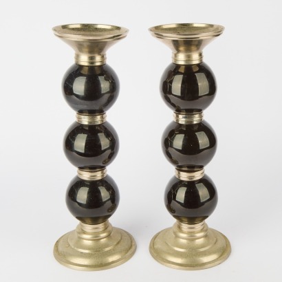 A Pair of Globe Candle Holders