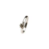 A 0.35 carat solitaire diamond ring, claw set with a round brilliant cut diamond of estimated weight. 18ct white gold. Weight 2.73 grams. Size N.