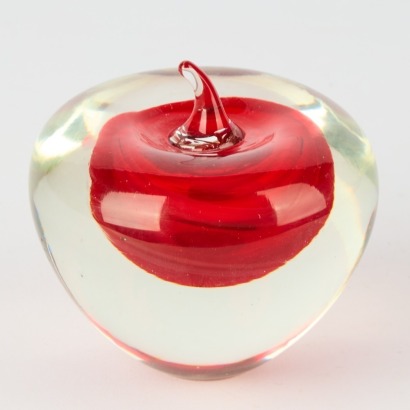 A Vintage Art Glass Apple Paperweight
