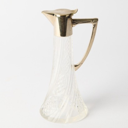 A WMF Secessionist Art Nouveau Petit Cut Crystal Claret Jug