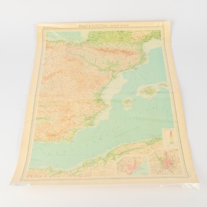 An Antique Map of Spain & Portugal, c.1921