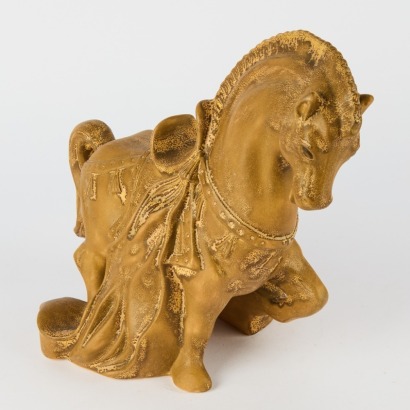 A Ceramic Etruscan Horse by Terry West, 1984