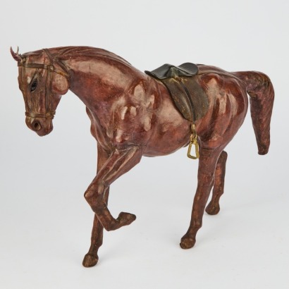 A French Leather Horse Figurine