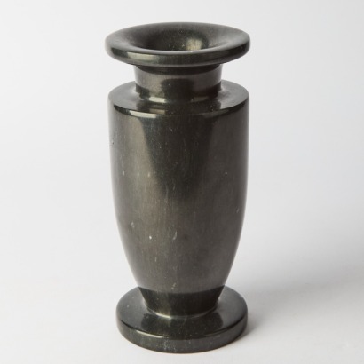 A Solid Black Marble Vase