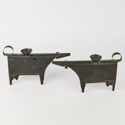A Pair of Handmade Cow Candle Holders