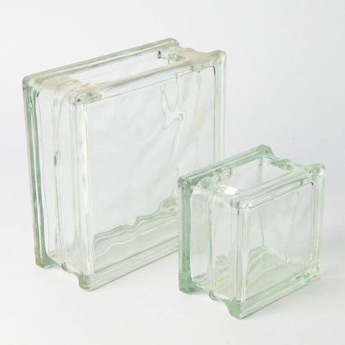 A Pair of German Glass Brick Vases