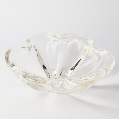 A Large Vintage Fluted Swung Glass Bowl