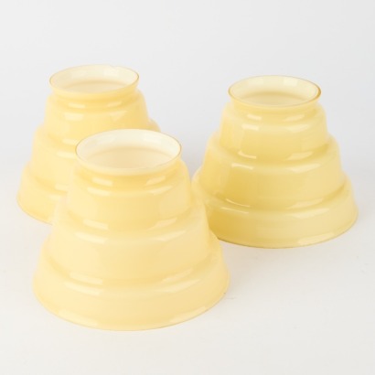 A Trio of Vintage Art Deco Beehive Light Shades