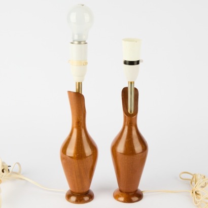 A Mid-Century Wood Turned Lamp